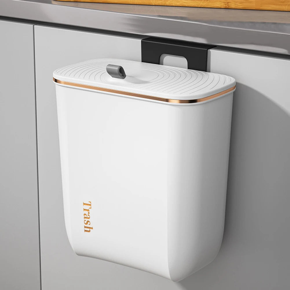 Voltsify Kitchen Bathroom Hanging Waste Bin With Lid
