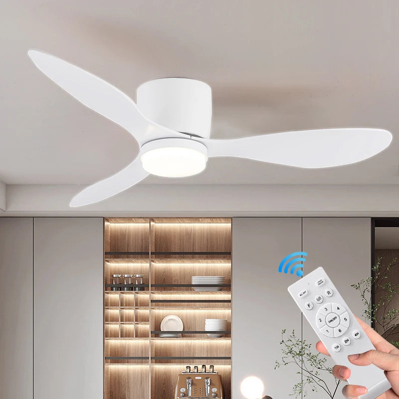 Modern LED Ceiling Fan with Light & Remote