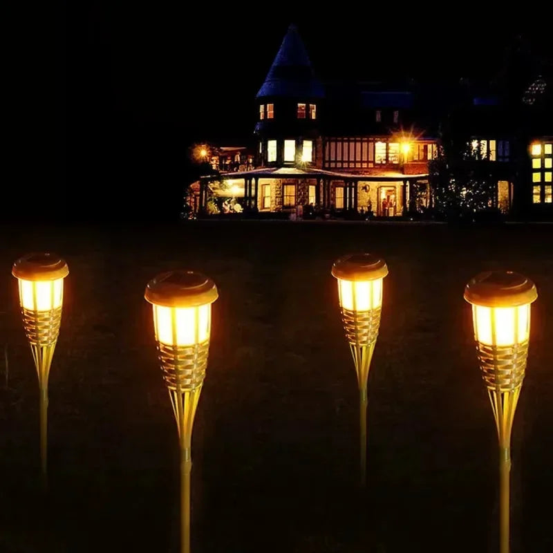 Bamboo Solar Flame Lamp