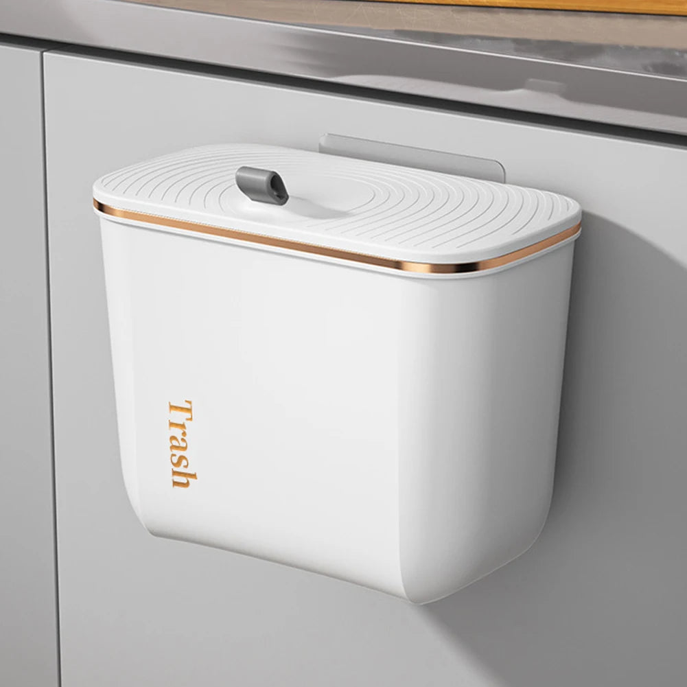 Voltsify Kitchen Bathroom Hanging Waste Bin With Lid