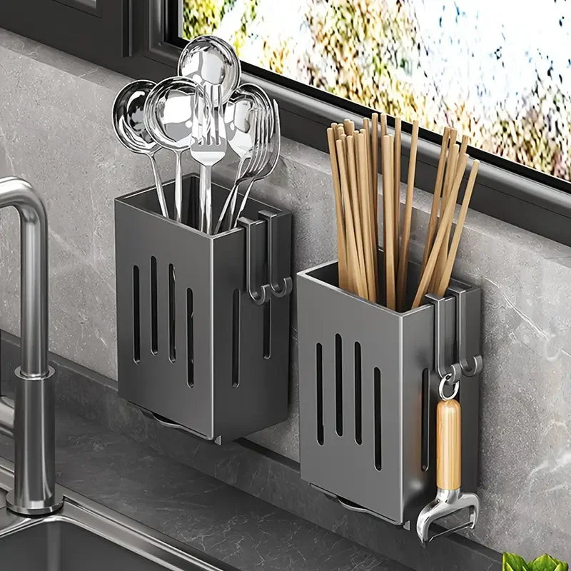 Wall-Mounted Chopstick & Cutlery Holder