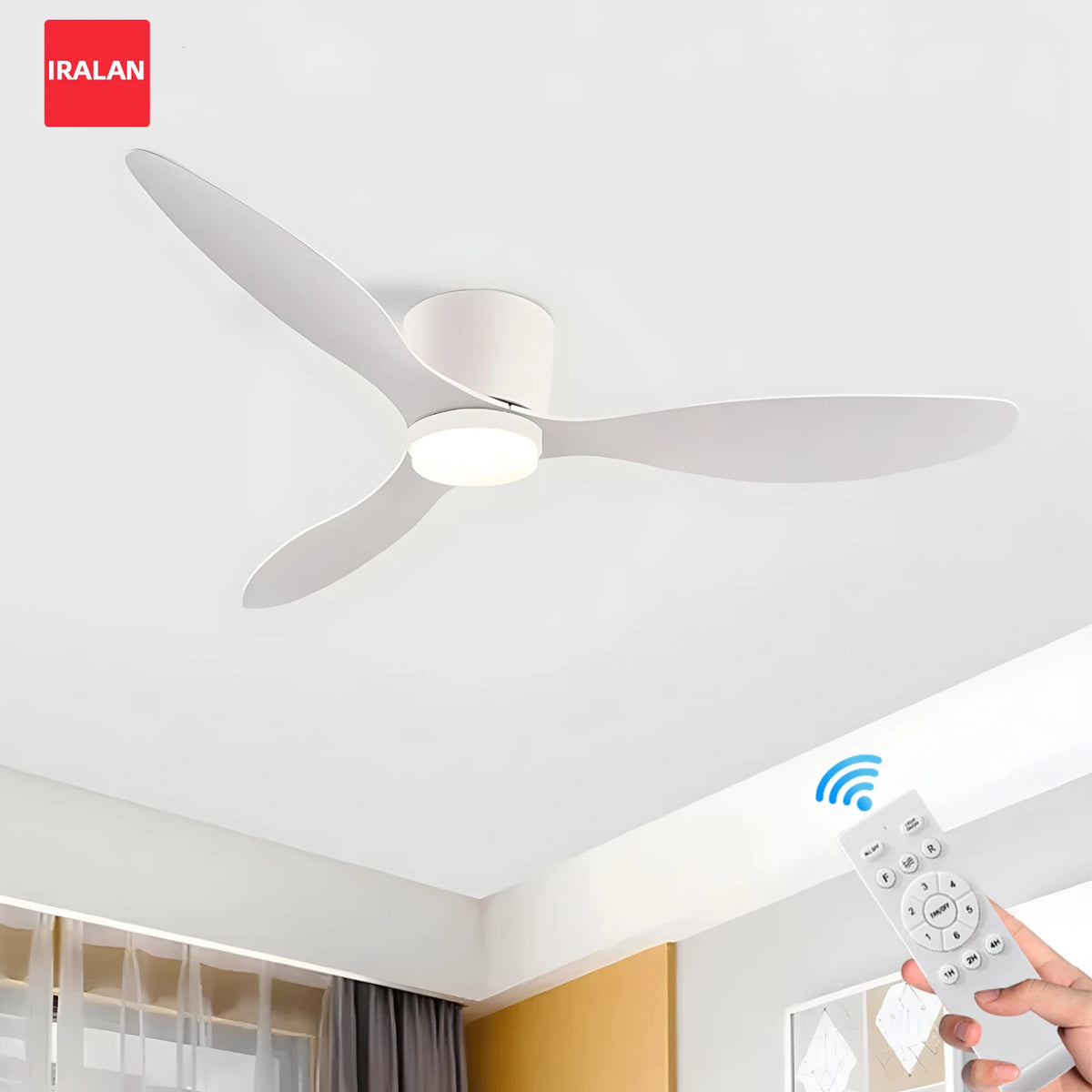 Modern LED Ceiling Fan with Light & Remote