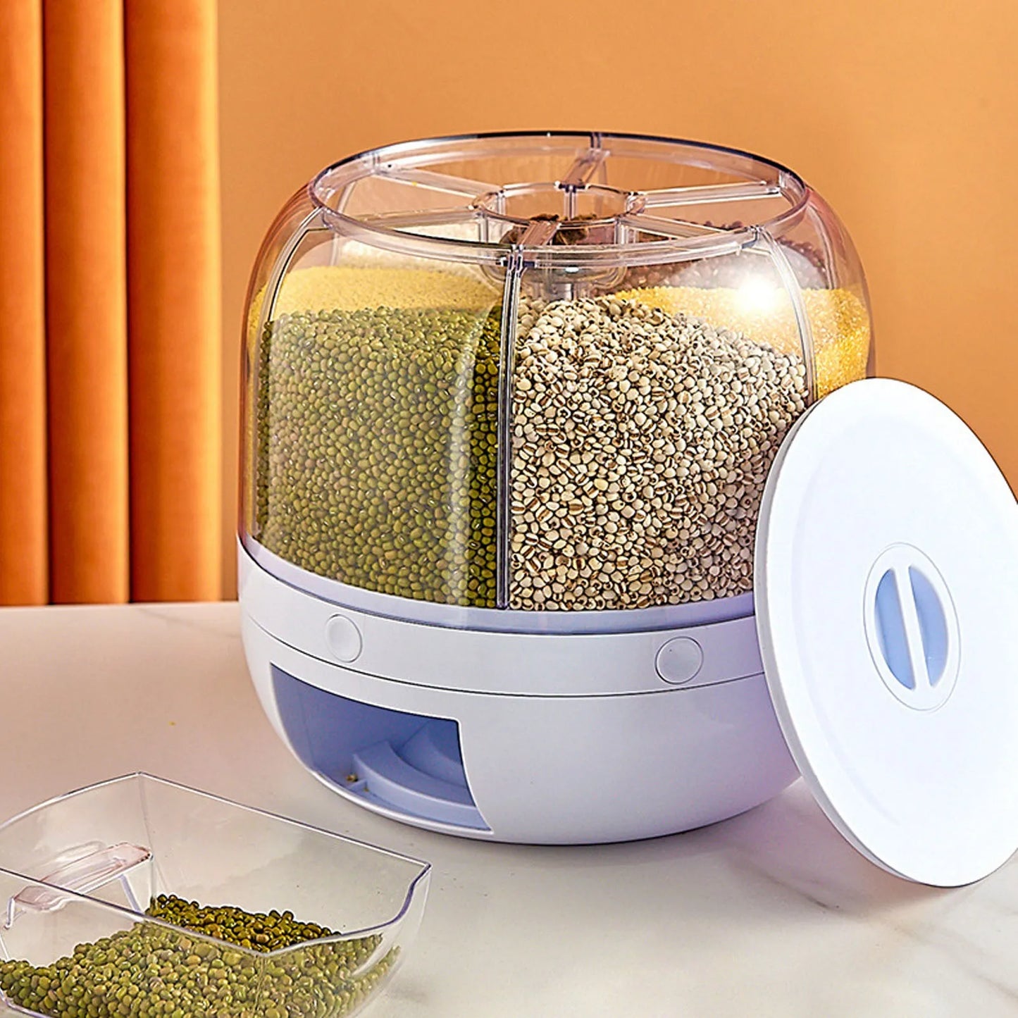 6-Grid Rotating Grain Dispenser