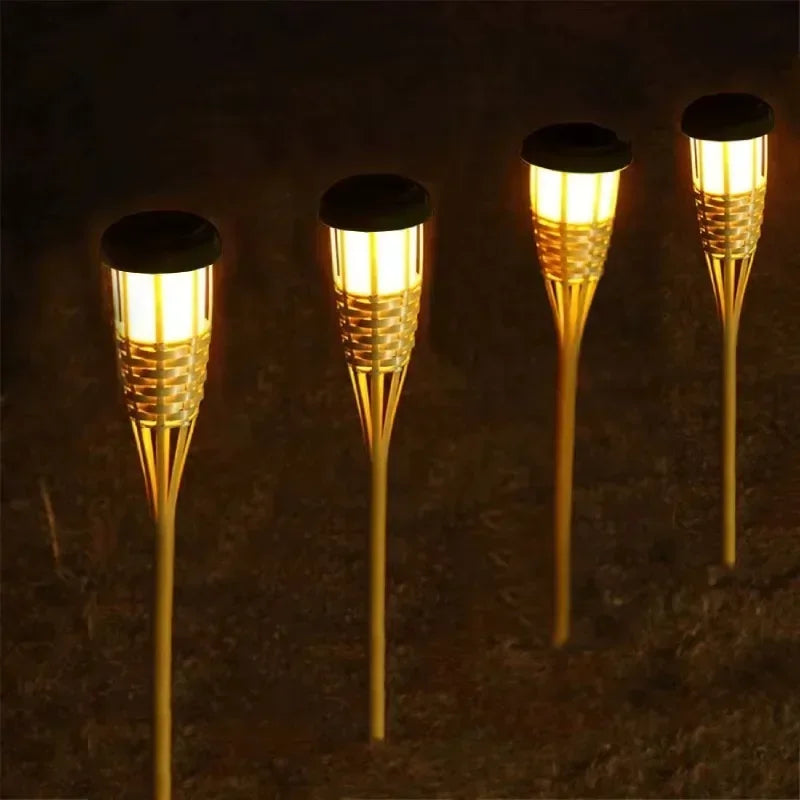 Bamboo Solar Flame Lamp