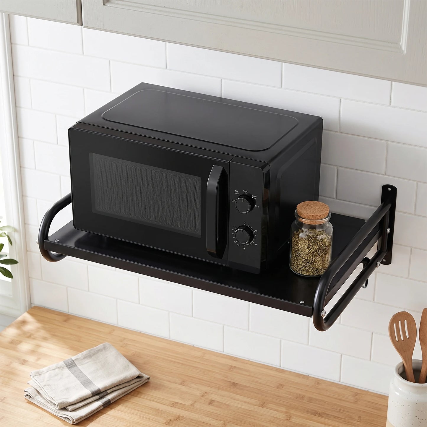 53cm Microwave Oven Rack With 6 Hooks