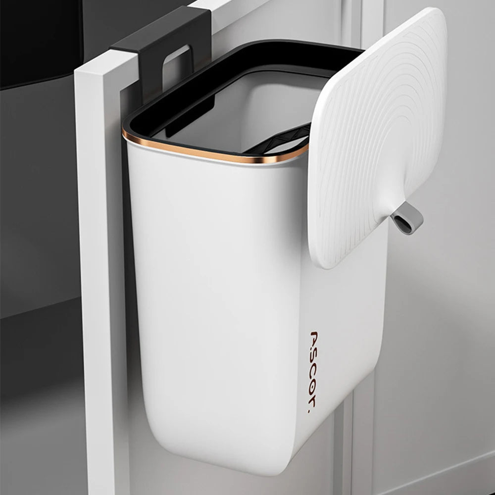 Voltsify Kitchen Bathroom Hanging Waste Bin With Lid