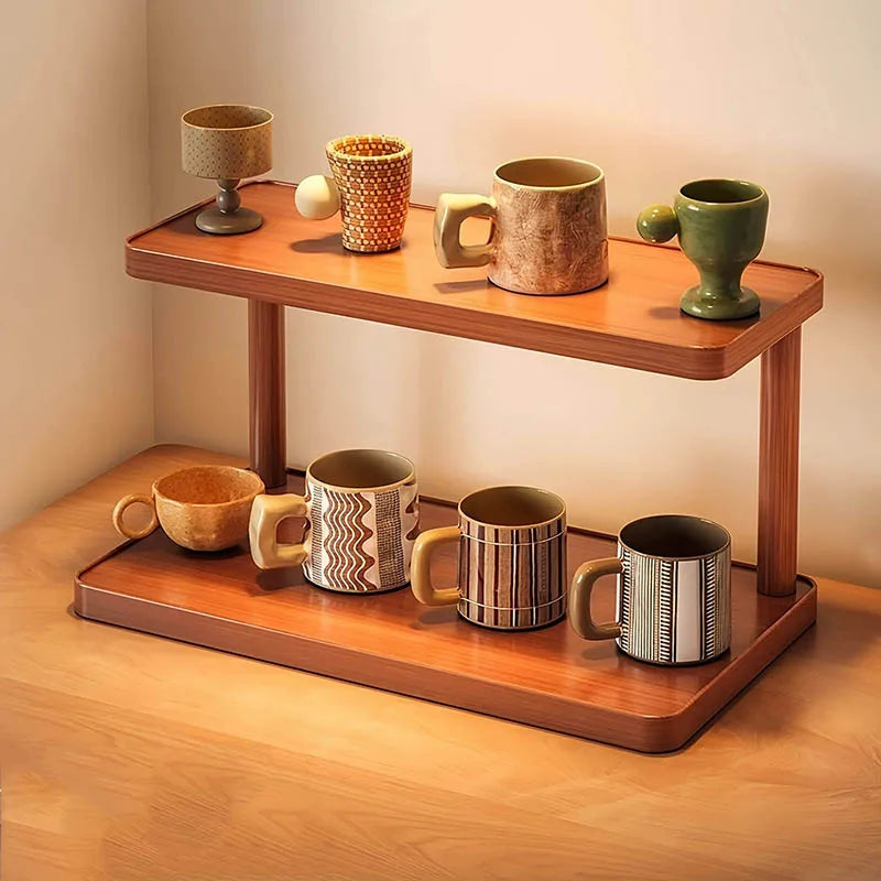 2-Tier Wooden Storage Rack