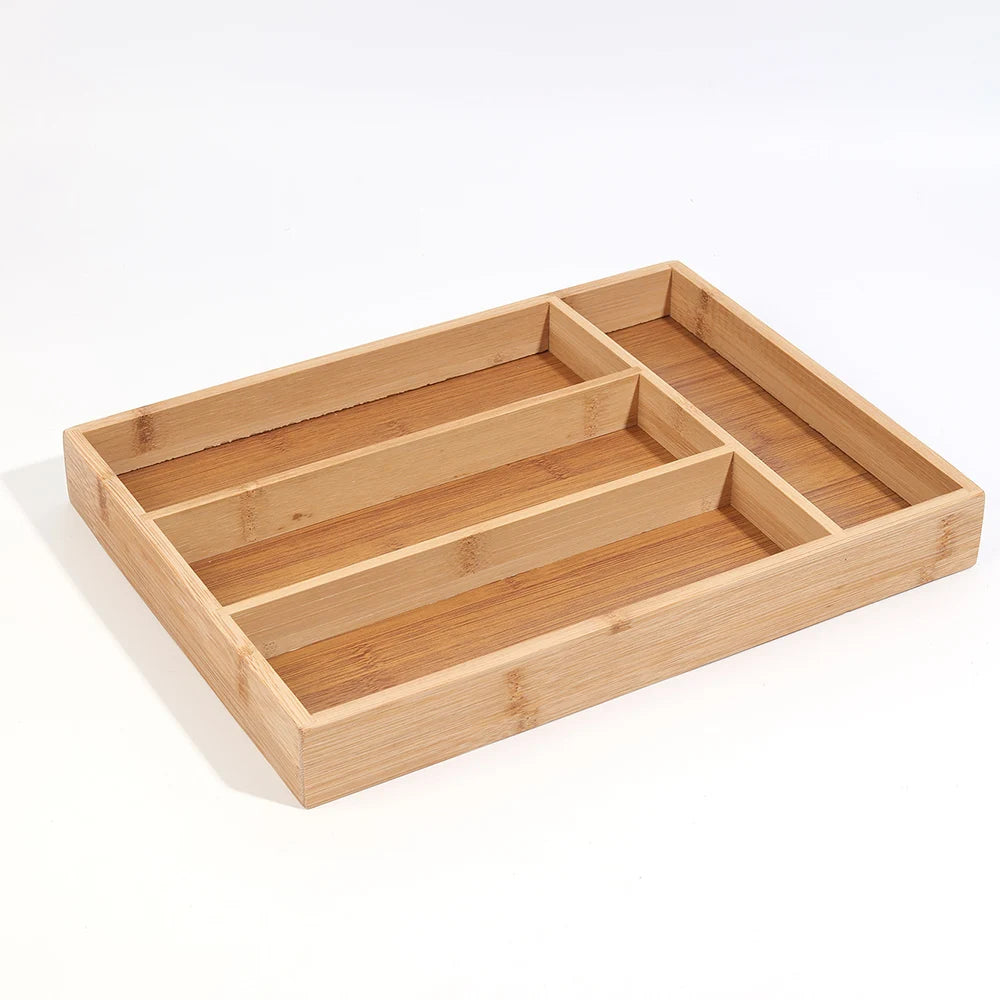 Bamboo Cutlery Divide Storage Tray
