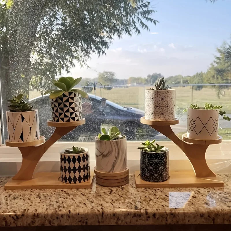 2-Tier Bamboo Stand