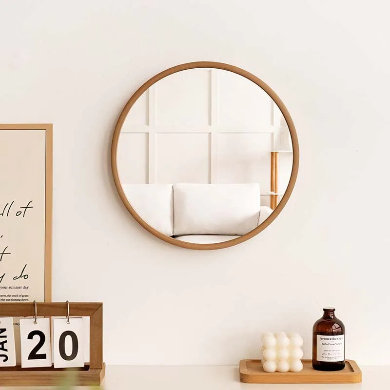 Minimalist Wooden Round Makeup Mirror