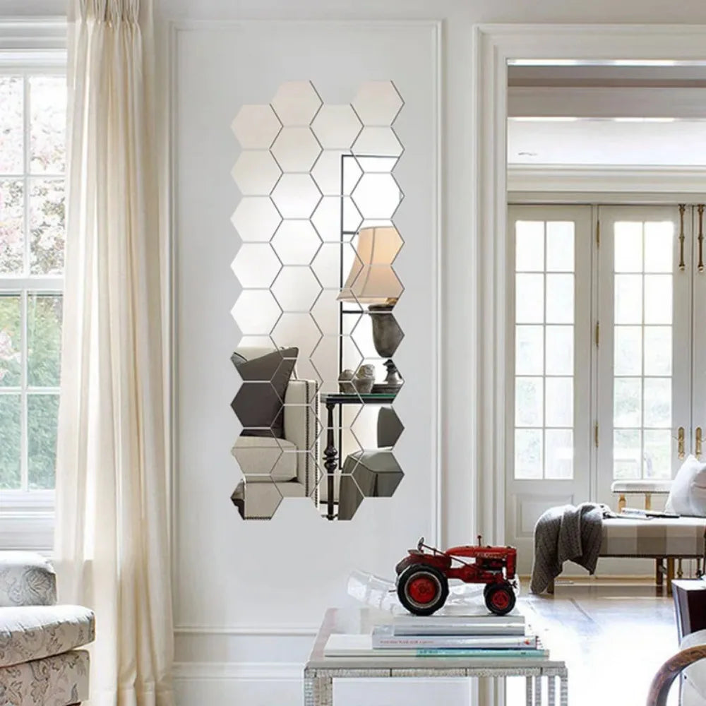 Hexagon 3D Acrylic Mirror Wall Stickers
