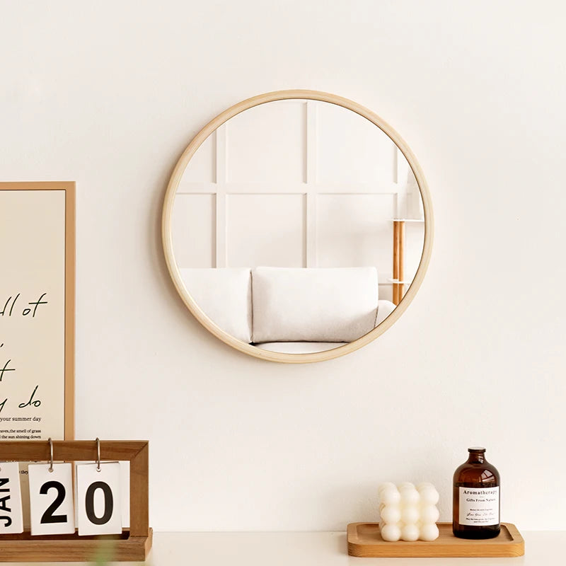 Minimalist Wooden Round Makeup Mirror
