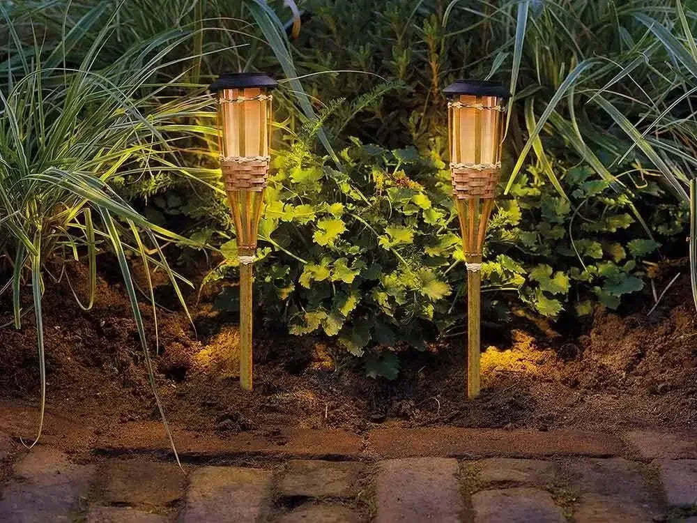 Bamboo Solar Flame Lamp