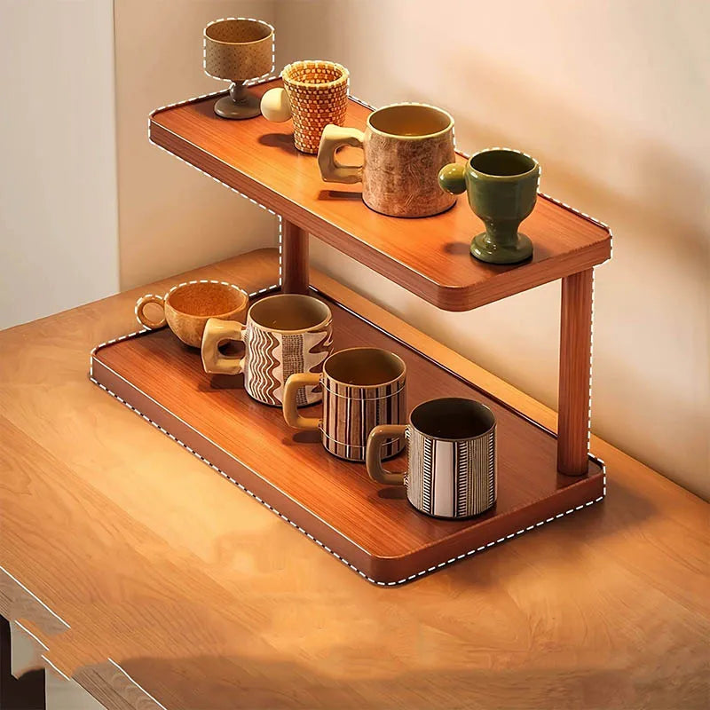 2-Tier Wooden Storage Rack