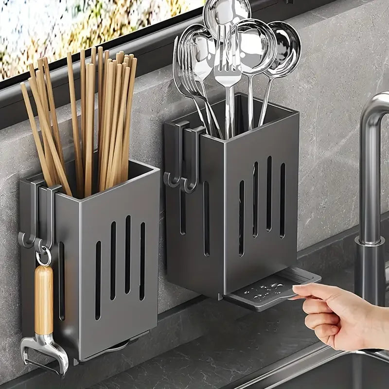 Wall-Mounted Chopstick & Cutlery Holder