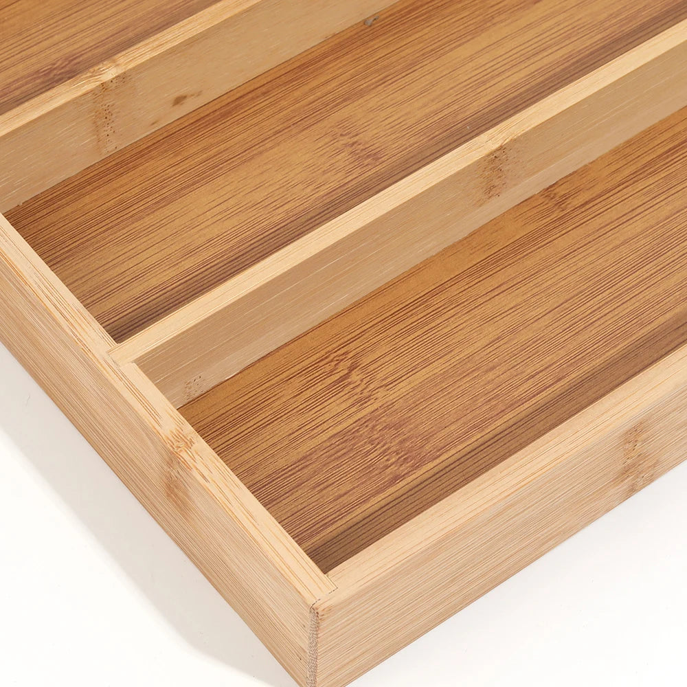 Bamboo Cutlery Divide Storage Tray