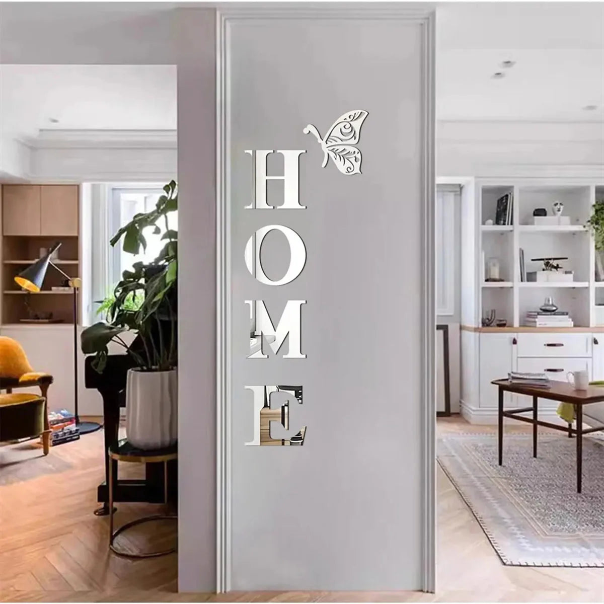 3D Mirror Letter Wall Sticker - HOME