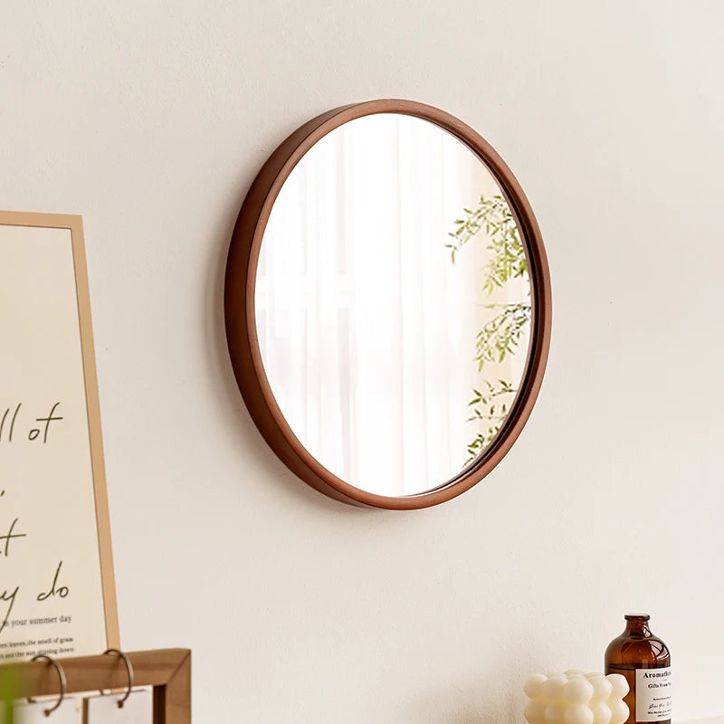 Minimalist Wooden Round Makeup Mirror