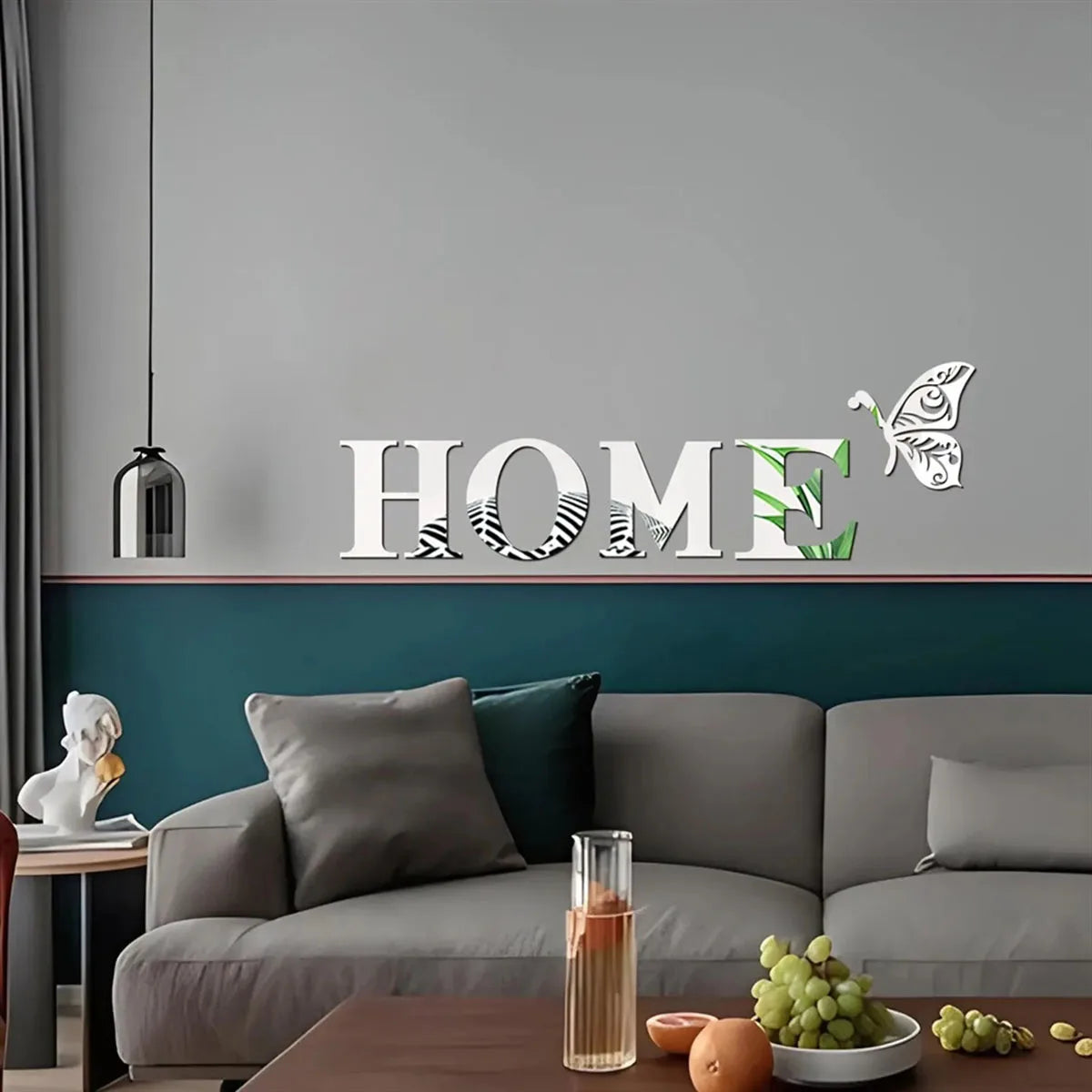 3D Mirror Letter Wall Sticker - HOME